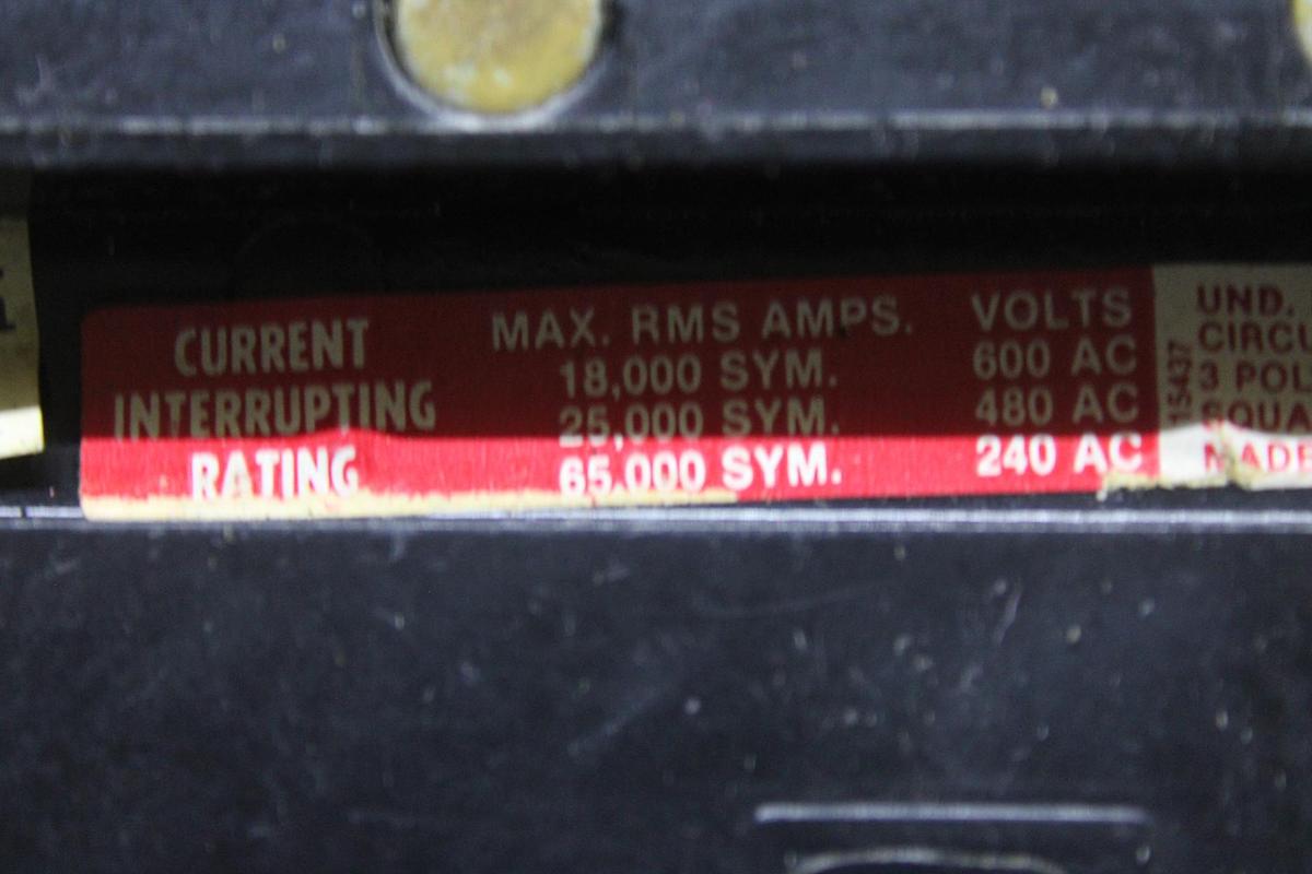 Used SQUARE D I-LINE CIRCUIT BREAKER FA36050 50 AMP 600 VAC 3-POLE