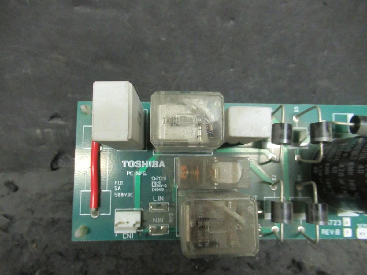 Used TOSHIBA PC MFG FUI 45723 A REV B F 5 AMP 500 VDC RELAY CAPACITOR CIRCUIT BOARD