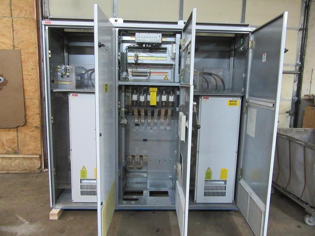 Used ABB MULTI SPEED DRIVE CABINET ACS627-0490-5-00EB1200802 3-PHASE 593 AMP 480 VAC