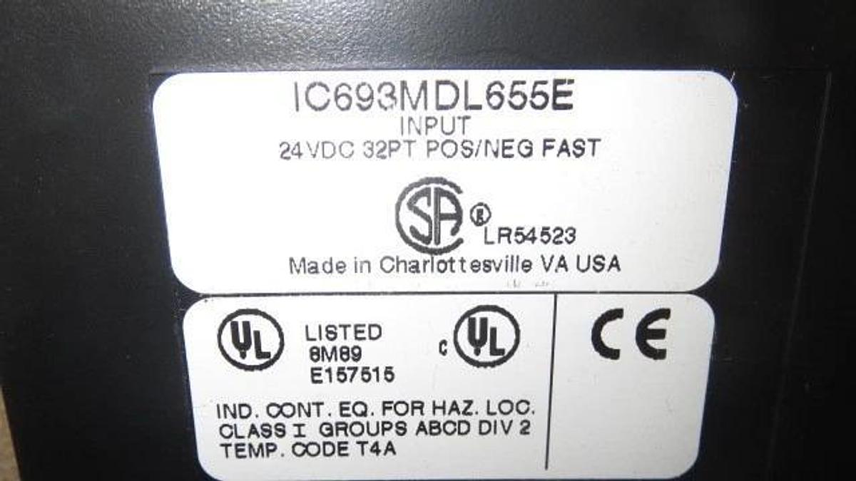 Used GE FANUC 90-30-- INPUT POS/NEG, 24 VDC-- IC693MDL655E **WARRANTY INCLUDED**