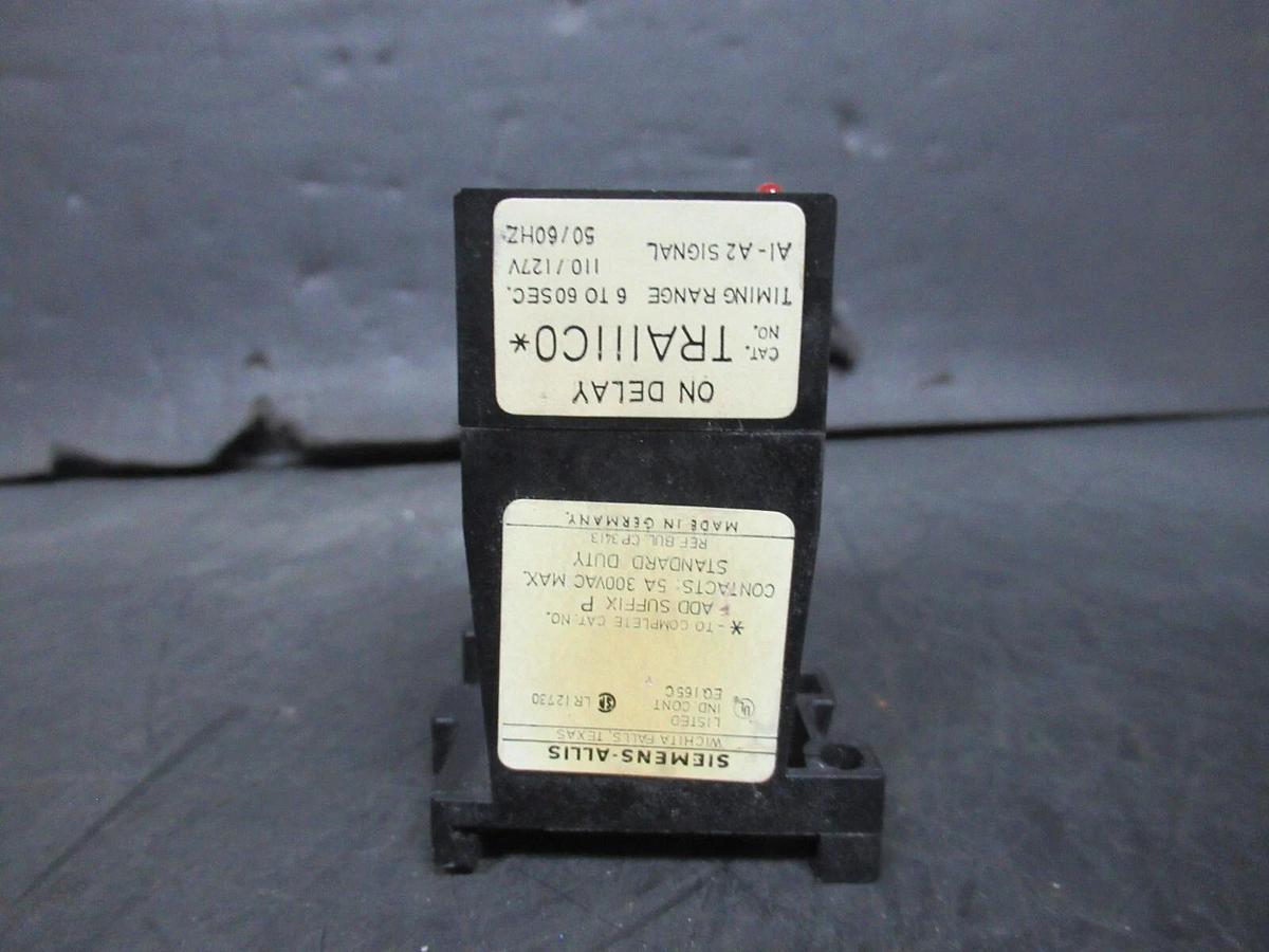 Used SIEMENS-ALLIS INDUSTRIAL TIMING RELAY TRA11C0 6-60 SECONDS 5 AMP 300 VAC MAX
