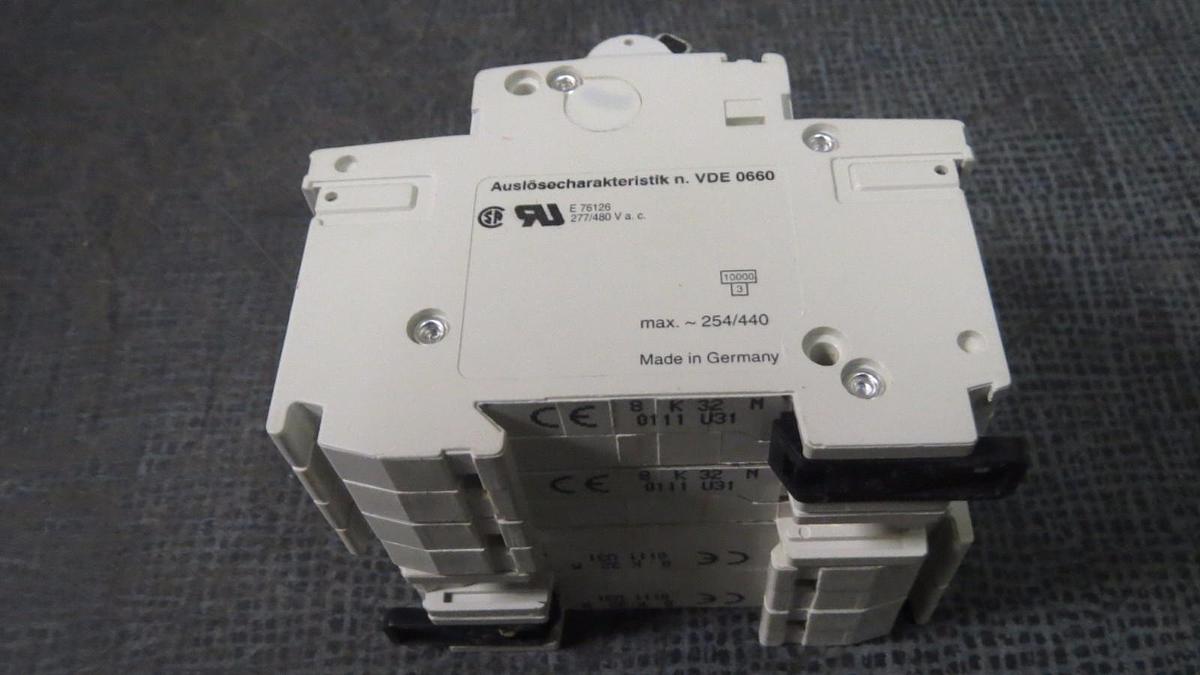 Used (SET OF 2) ABB S282 K32A CIRCUIT BREAKER  32 AMP  277/480 VAC  2 POLE # S282K32A