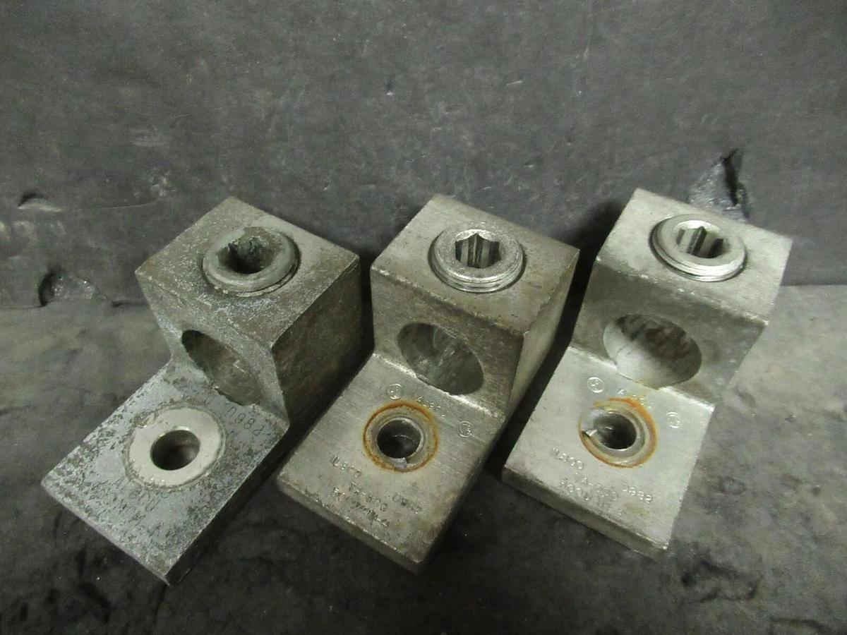Used (3) QTY ILSCO TA-500 1 (SINGLE) BARREL MECHANICAL CONNECTOR LUG TAP 500 MCM - 4