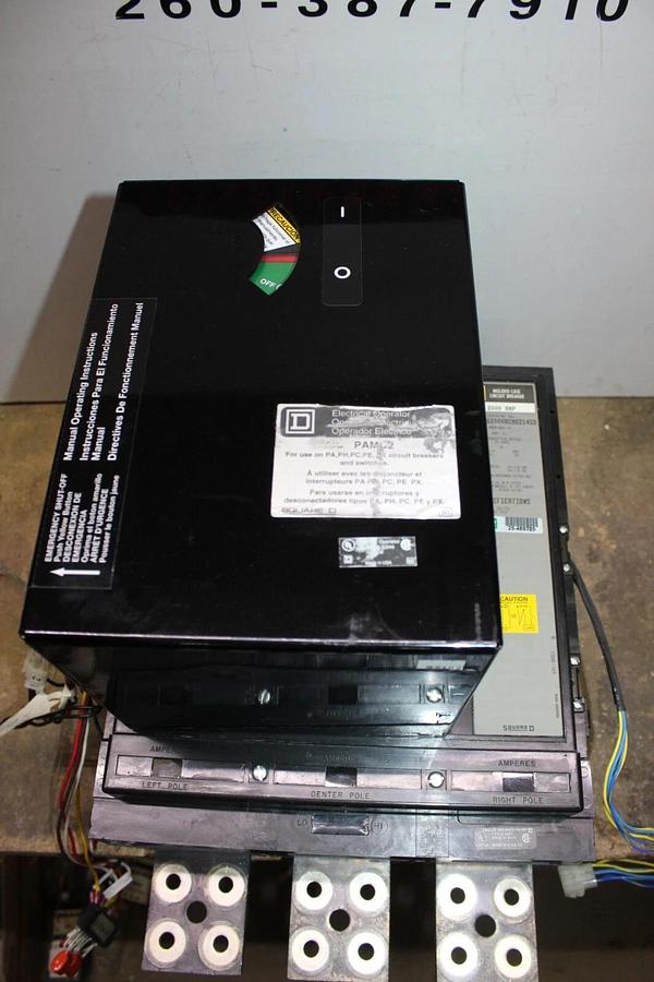 Used SQUARE D DC BREAKER PAF362000DCM021433 2000 AMP 600 VDC W/ PAM02