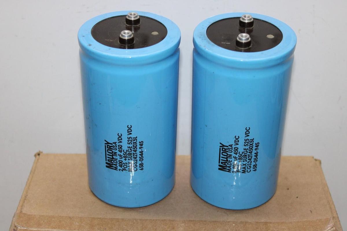Used LOT OF 2 MALLORY CAPACITOR 2400 uF 450 VDC CGS242T450X5L 658-0544-945 *WARRANTY*