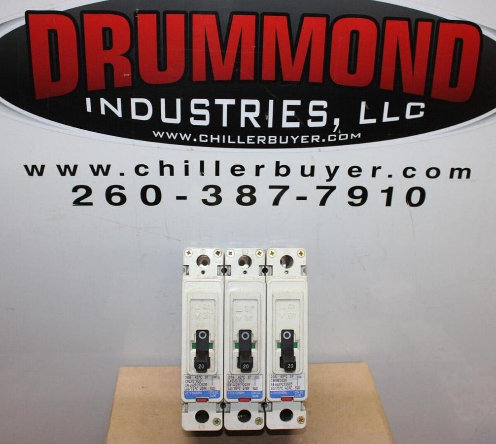 Used LOT OF 3 CUTLER HAMMER EHD1020 20 AMP 277 VAC SINGLE POLE EHD-14K