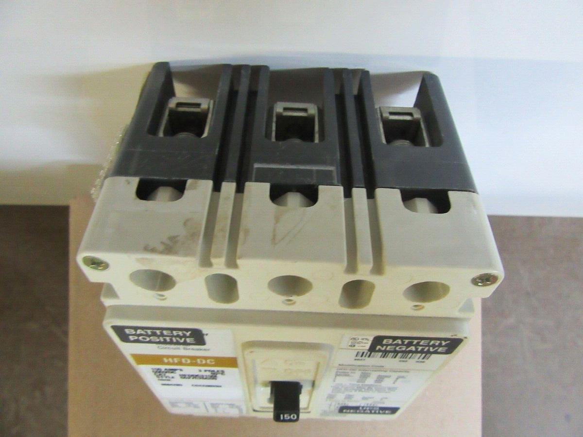 Used CUTLER HAMMER DC CIRCUIT BREAKER HFDDC3150L 150 AMP 3-POLE 600 VDC **WARRANTY**