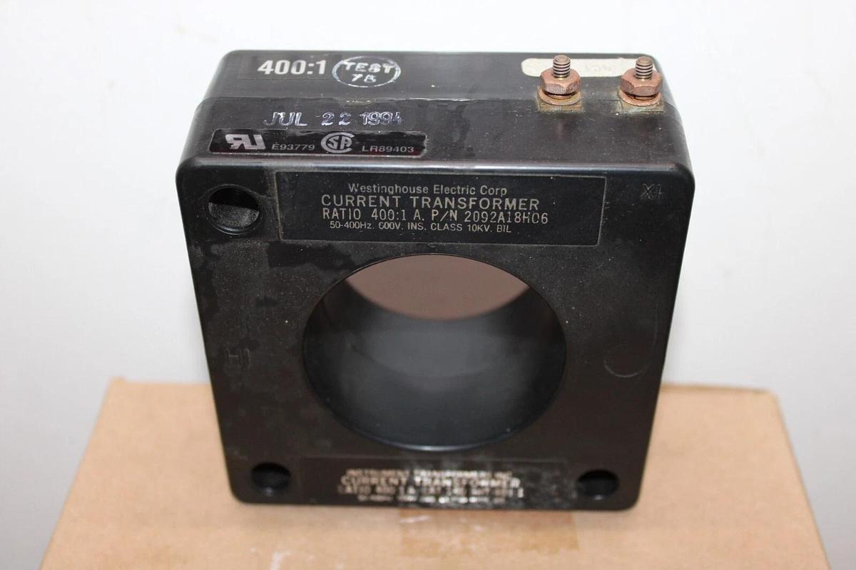 Used WESTINGHOUSE CURRENT TRANSFORMER 180-SHT-401-1 2092A18H06 400:5A 600V 50-400HZ