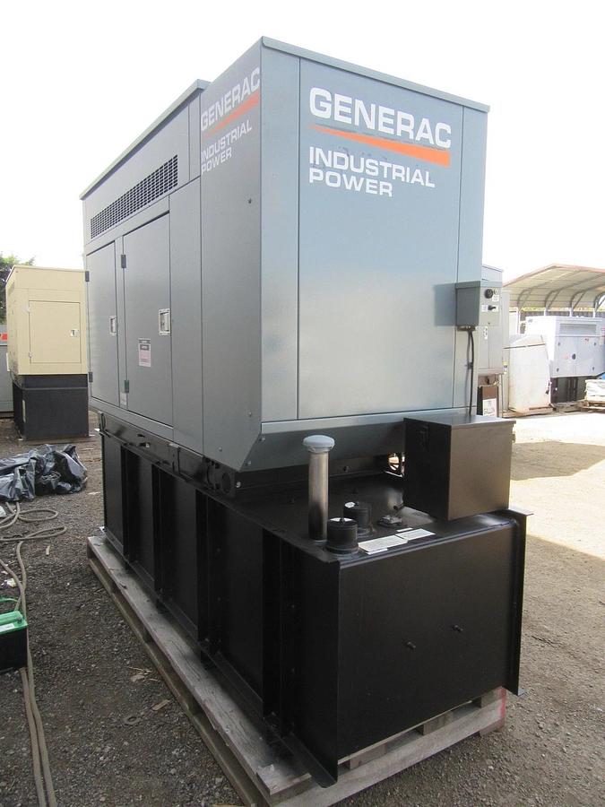 Used 48 KW DIESEL GENERATOR GENERAC 120/240 VOLT 393 HRS SOUND ENCLOSED VIDEO 50 KW