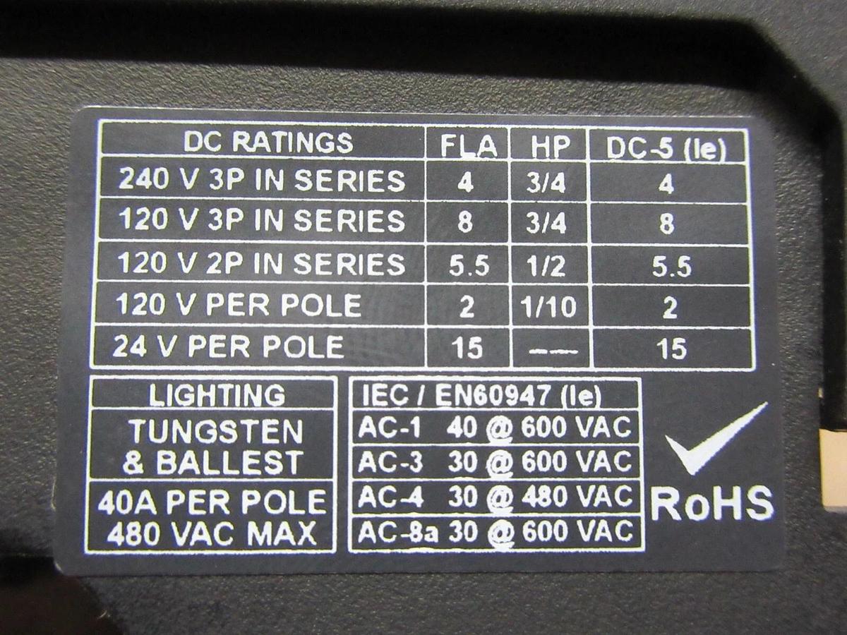 Used SIEMENS CONTACTOR 3RT2016-1AK61 600 VAC 20 AMP 7.5 HP 3-PHASE COIL: 110/120 VOLT