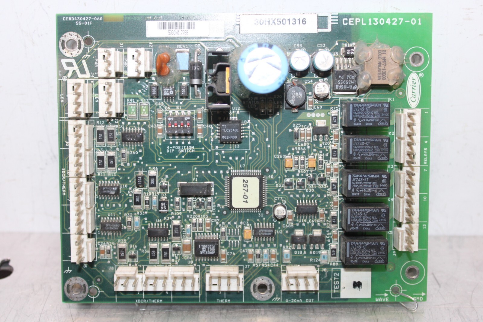 Used CARRIER HVAC CONTROL CIRCUIT BOARD CEPL130427-01 30HX501316 CEBD430427-06A