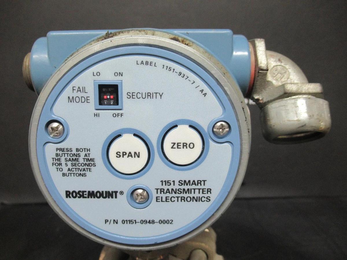 Used ROSEMOUNT ALPHALINE PRESSURE TRANSMITTER 01151DP6S12B2DF W/ SMART TRANSMITTER