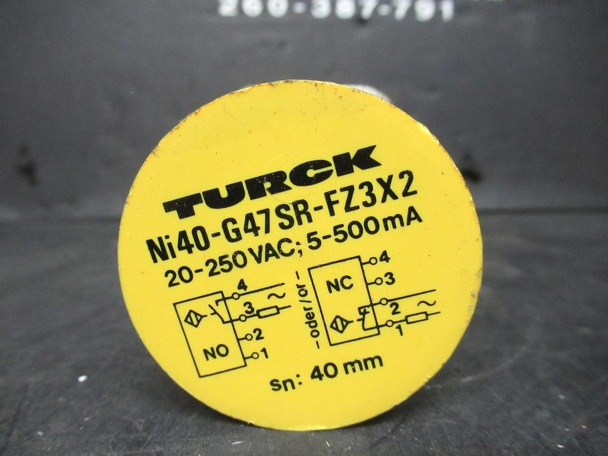 TURCK PROXIMITY SWITCH NI40-G47SR-FZ3X2 250 VAC 500 mA 40MM