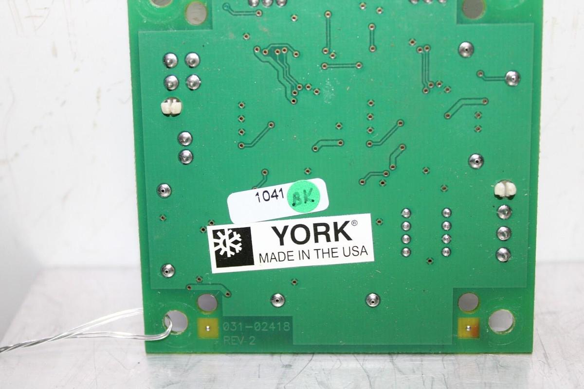 Used YORK HVAC CHILLER CIRCUIT BOARD 031-02418-001 REV. A **WARRANTY INCLUDED**