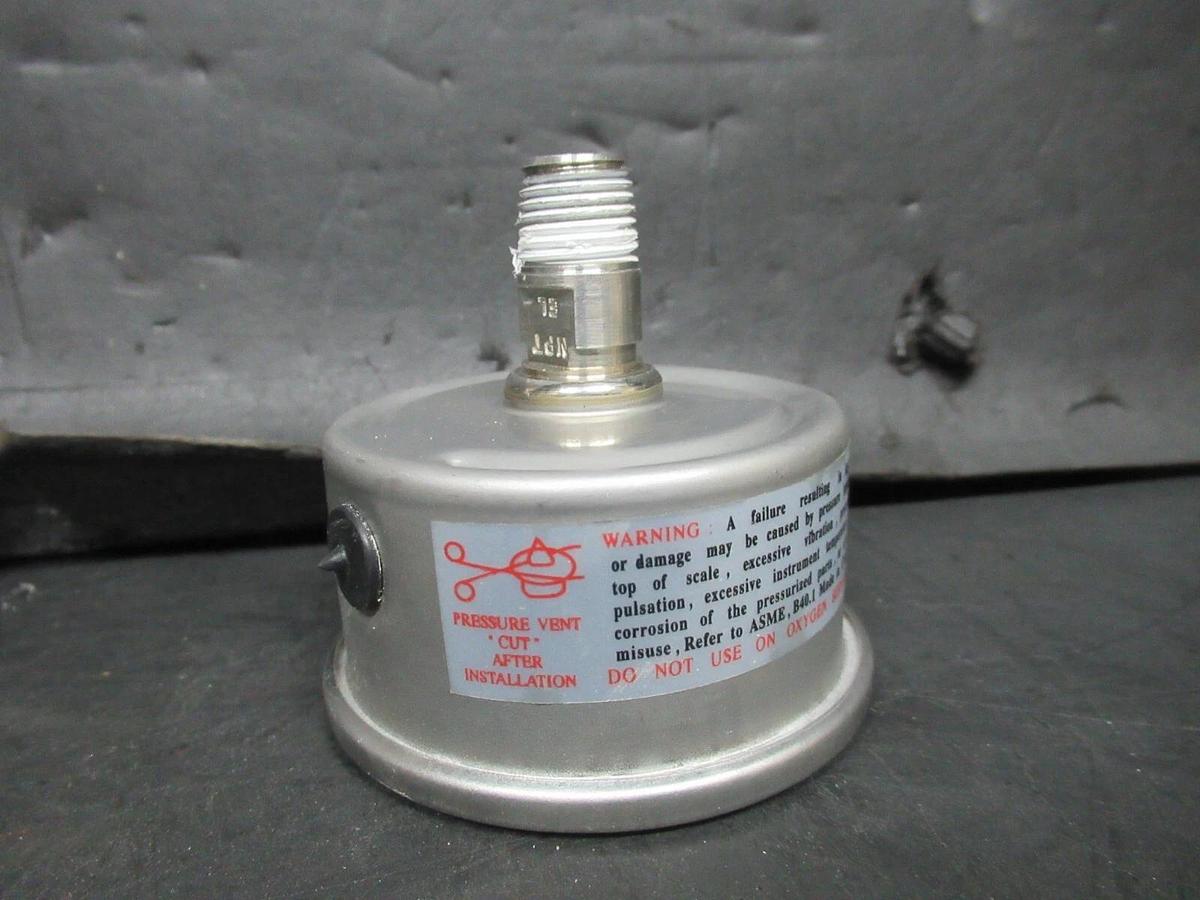 Used PRESSURE GAUGE 316L-SS 0-100 PSI **WARRANTY INCLUDED**