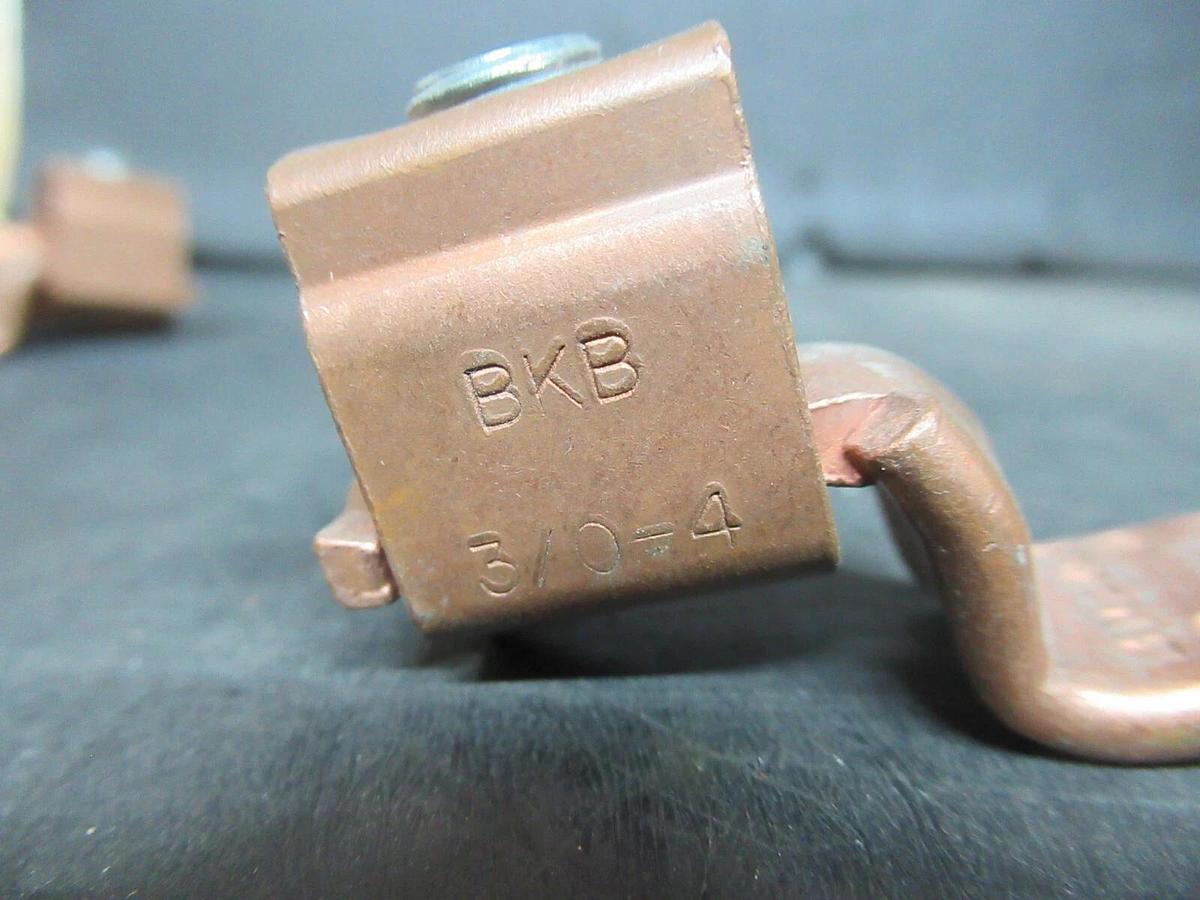 Used (LOT OF 3) THOMAS & BETTS COPPER TERMINAL LUGS BTC3104 3/0-4 BKB