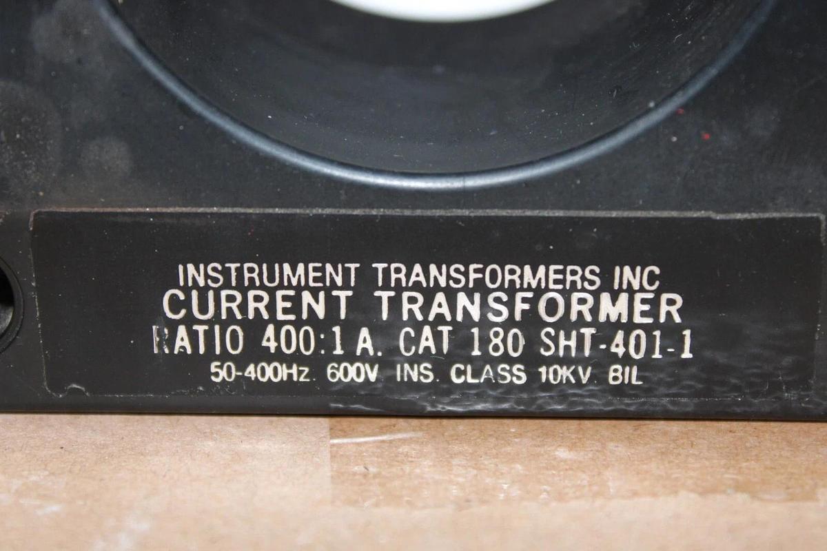 Used WESTINGHOUSE CURRENT TRANSFORMER 180-SHT-401-1 2092A18H06 400:5A 600V 50-400HZ