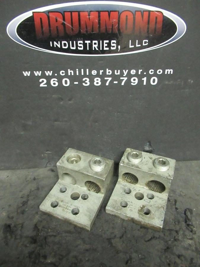 Used (2 QTY) ILSCO D2059 2 DOUBLE BARREL MECHANICAL CONNECTOR LUG TAPS 300 - 800MCM