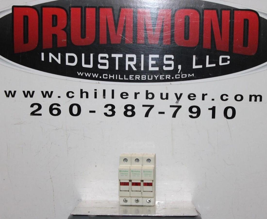 Used LITTELFUSE POWER-SAFE FUSE HOLDER LPSC-ID-CH 3-POLE 600 VOLT 30 AMP CLASS CC