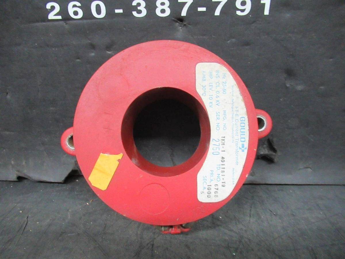 Used GOULD ITE CURRENT TRANSFORMER TKM-1 401181-T9 10 KV 1000 AMP 25-60 HZ