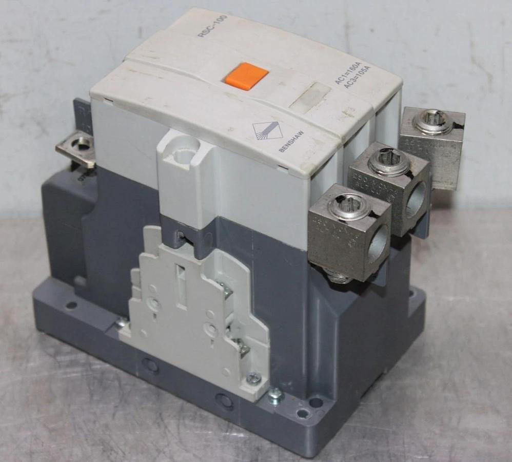 Used BENSHAW MAGNETIC CONTACTOR RSC-100 160 AMP 600 VOLT 3-POLE COIL: 100-240 VOLT
