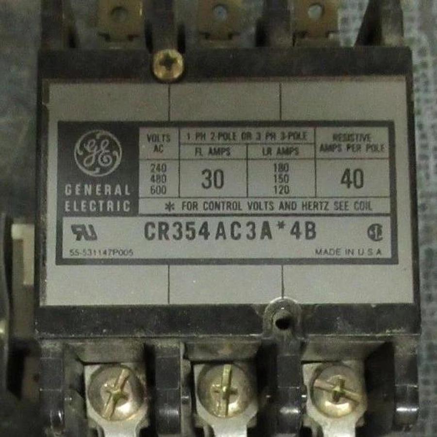 Used GE STARTER CR354AC3A*4B 30A 600V 3-POLE 3-PHASE *WARRANTY INCLUDED*