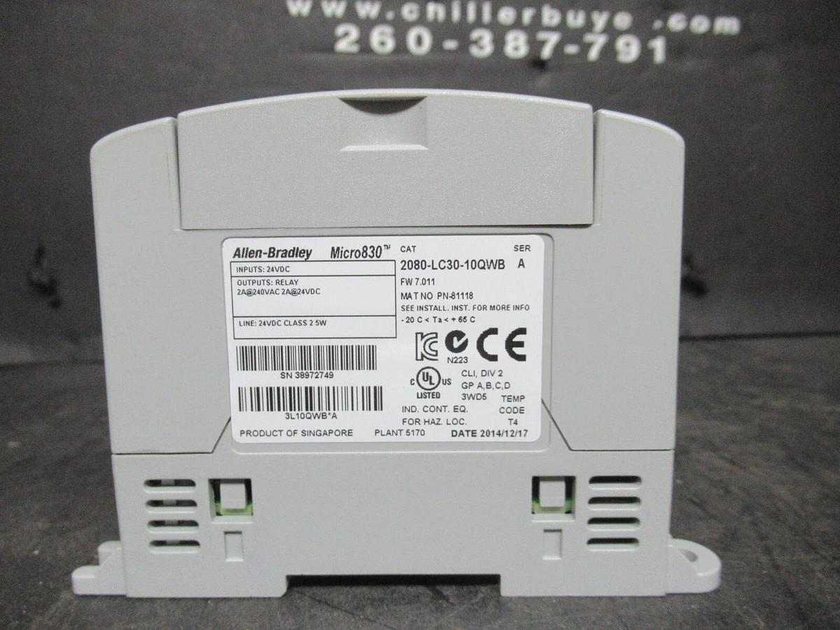 Used ALLEN BRADLEY MICRO830 2080-LC30-10QWB SER. A 24 VDC 2 AMP **WARRANTY**