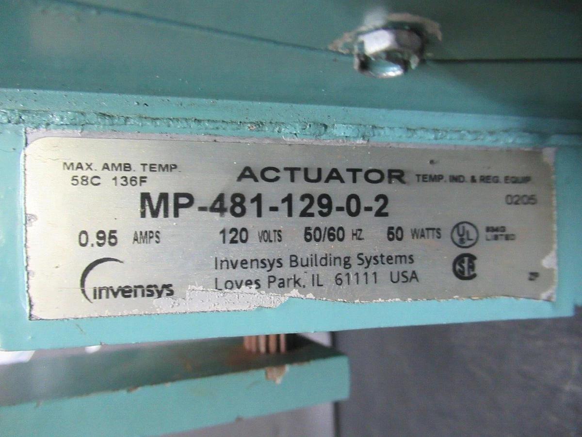 Used INVENSYS ACTUATOR MP-481-129-0-2 120 VAC 0.95 AMP 50 WATT **WARRANTY INCLUDED**