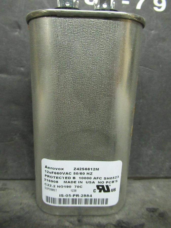 Used AEROVOX NON PCB CAPACITOR 12uF 660 VAC 10000AFC Z42S6612M 216908 IS-05-PR-2884