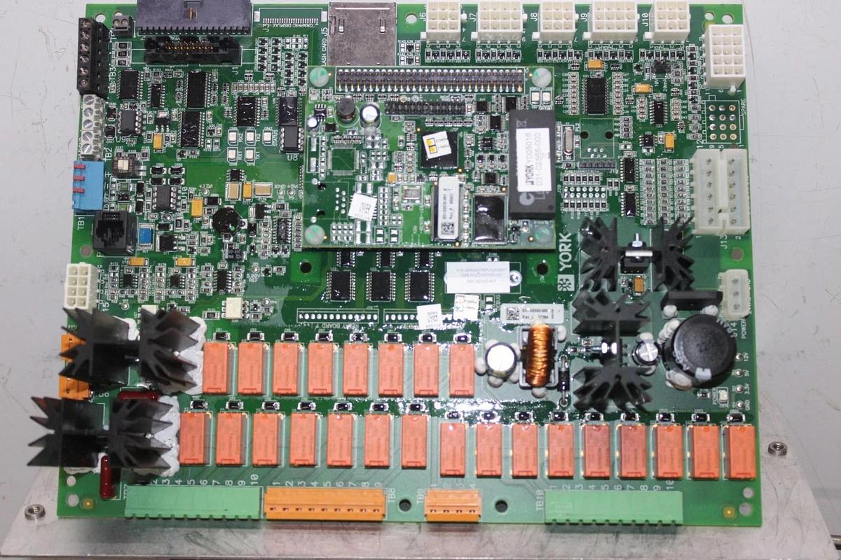 Used YORK HVAC CONTROL I/O CIRCUIT BOARD 031-02550-000 REV. L W/ 031-02630-001 REV. F