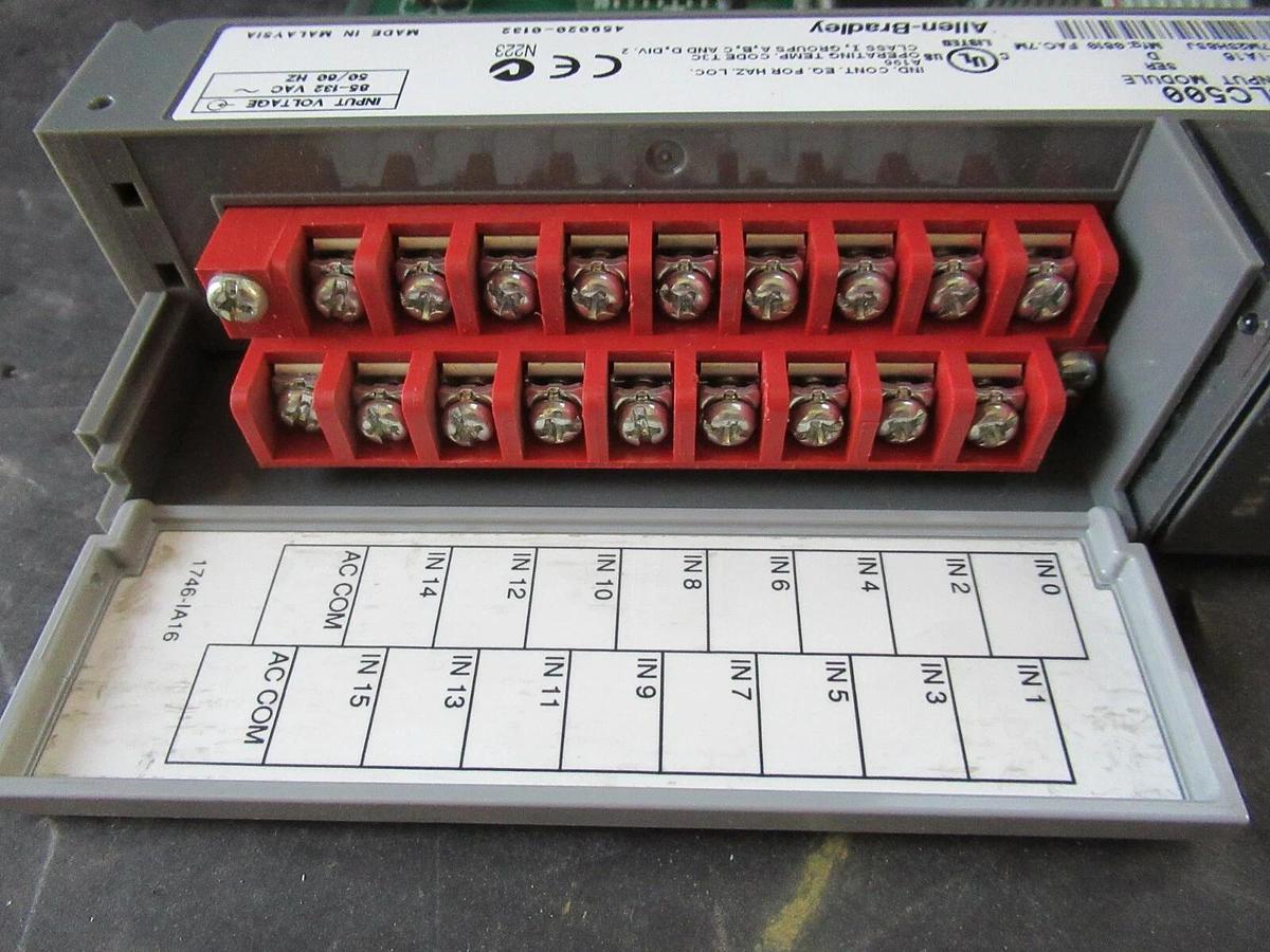 Used ALLEN BRADLEY SLC500 INPUT MODULE 1746-IA16 SER: D **WARRANTY INCLUDED**