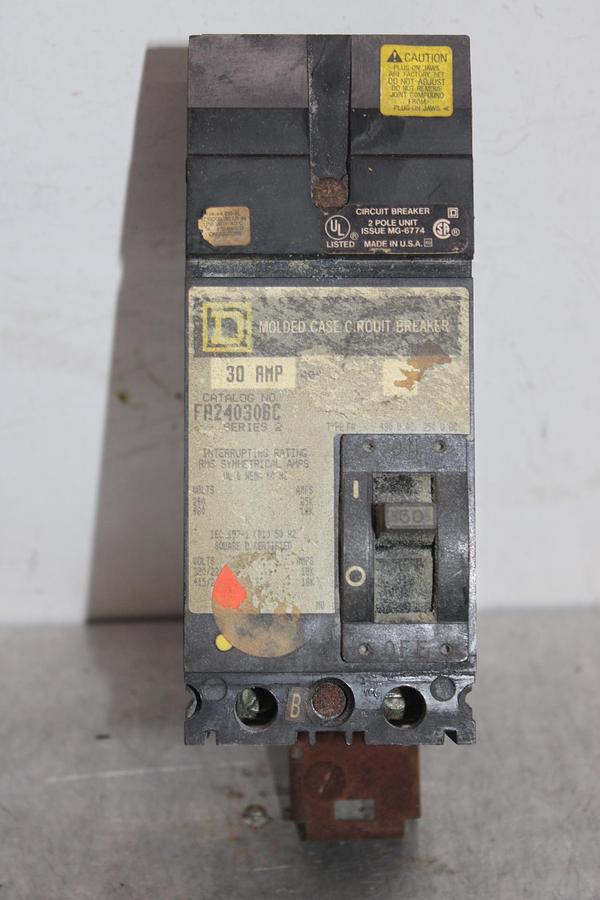 Used SQUARE D I-LINE CIRCUIT BREAKER FA24030AB SERIES 2 30 AMP 480 VAC 2-POLE