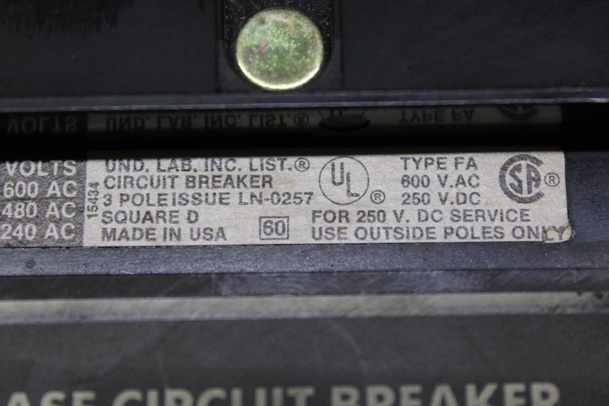 Used SQUARE D I-LINE CIRCUIT BREAKER FA34030 30 AMP 480 VOLT 3-POLE