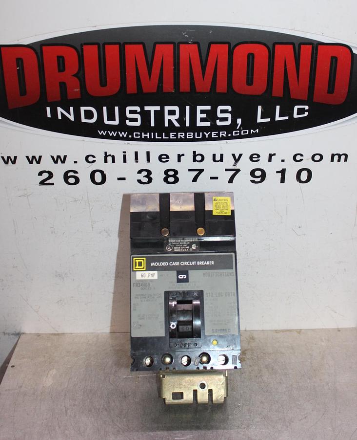 Used SQUARE D I-LINE CIRCUIT BREAKER FA34060 SERIES 2 60 AMP 480 VAC 3-POLE