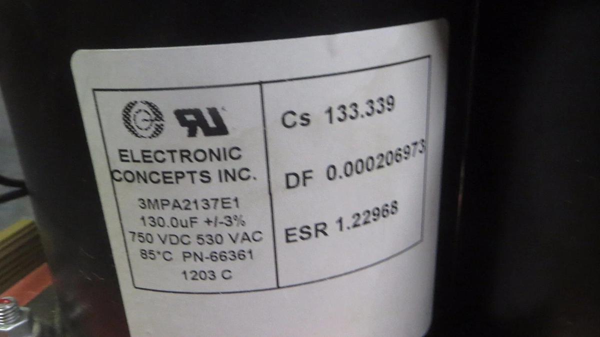 Used SOLID STATE CAPACITOR BANK 66661 W/ CAPACITOR 66361 X 6 & FWH-150B FUSES