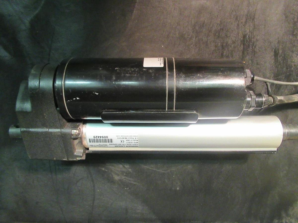 Used WARNER LINEAR B-TRACK SCREW ACTUATOR K2EP1.2G30-115V-BR-06R90 027-0188-115V-7