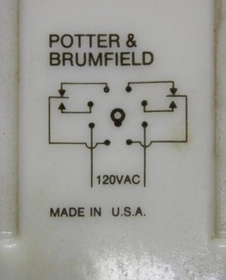 Used POTTER & BRUMFIELD TIME DELAY ON RELAY CKB-38-70120 1.2-120 SECDELAY 120 VAC 10A