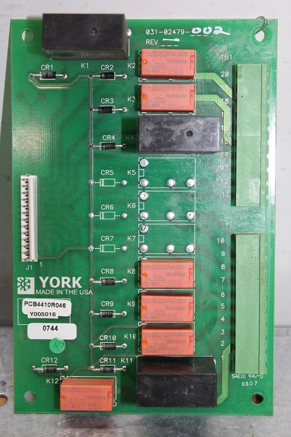Used YORK RELAY CIRCUIT BOARD 031-02479-002 **WARRANTY INCLUDED**