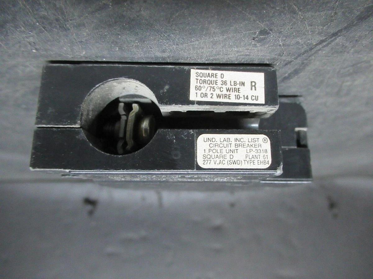 Used SQUARE D BREAKER FLEXTAB EHB14020 LP-3318 SINGLE POLE 20 AMP 277 VAC