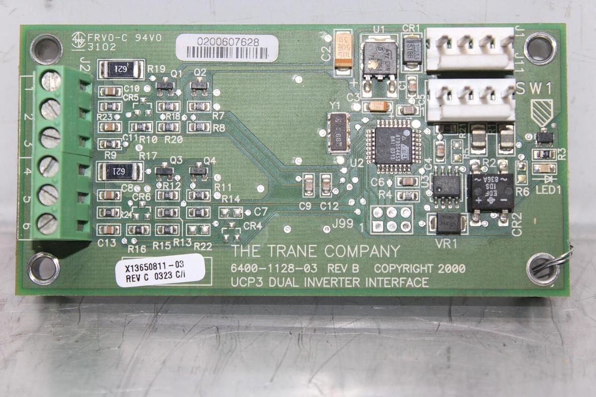 Used TRANE UCP3 DUAL INVERTER INTERFACE 6400-1128-03 REV. B X13650811-03 REV. C