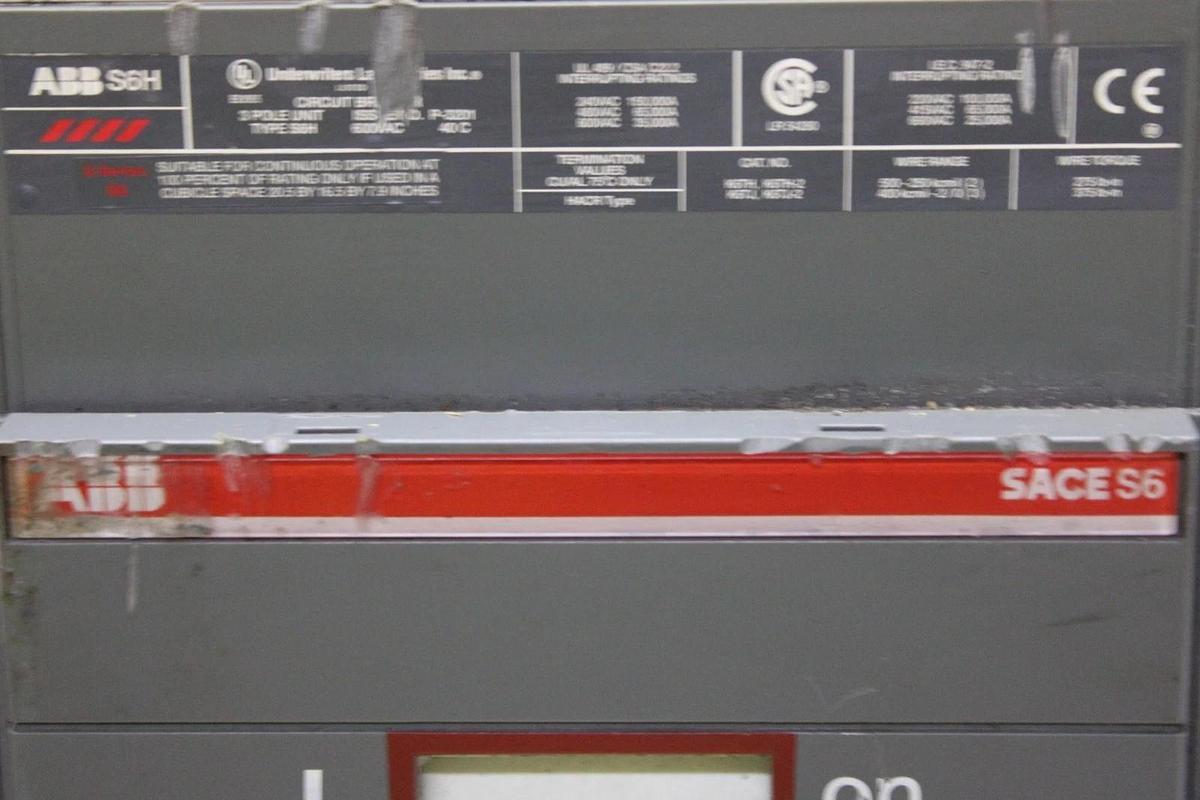 Used ABB CIRCUIT BREAKER SACE S6 S6H 600 AMP 600 VAC 3-POLE **WARRANTY INCLUDED**