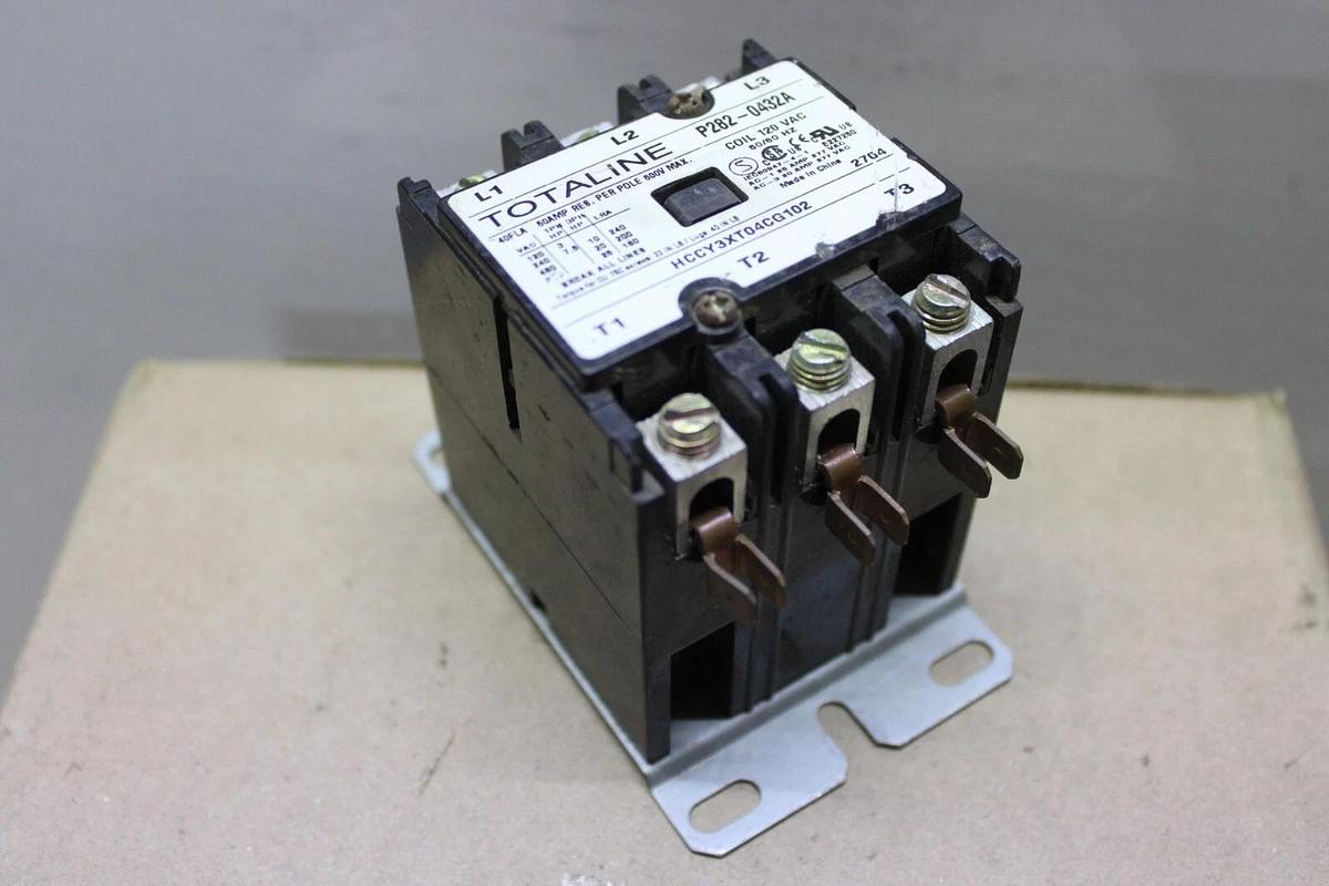 Used TOTALINE CONTACTOR P282-0432A 40 AMP 600 VOLT 25 HP COIL: 120V
