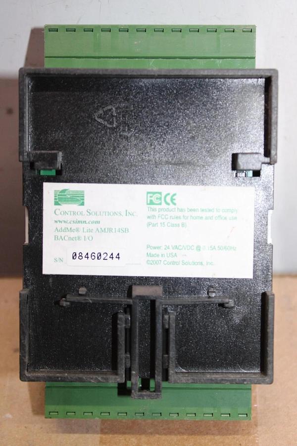 Used CONTROL SOLUTIONS ADDME LITE UNIVERSAL BACNET I/O MODULE AMJR-14-S 24 VOLT 0.15A