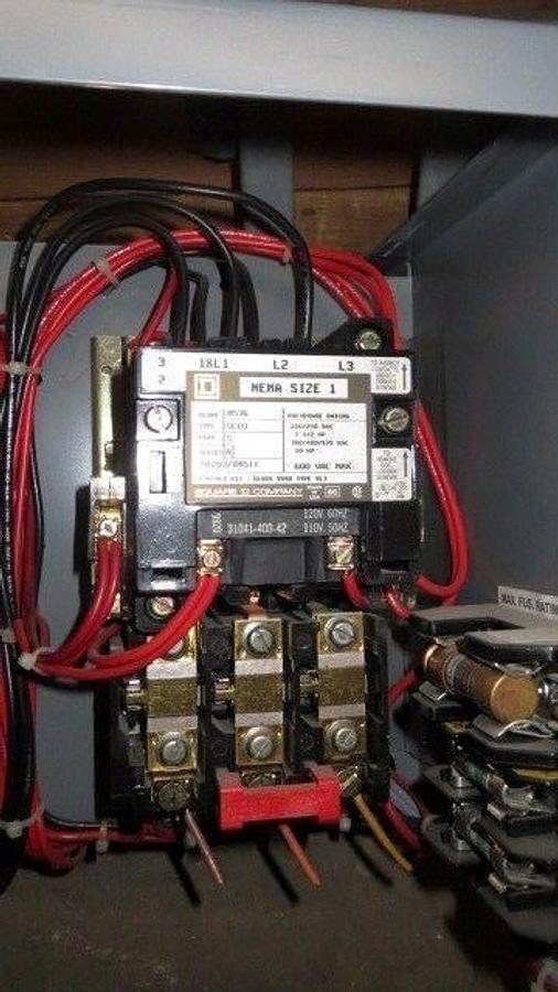 Used SQUARE D 12" MCC BUCKET 480 VAC W/ 15 AMP FHP BREAKER & NEMA SIZE 1 STARTER