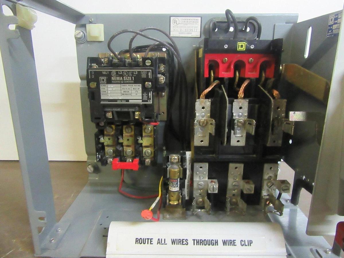 Used SQUARE D MCC FUSIBLE STARTER BUCKET 8998-NE-403 SER. B 12" MODEL: 4 NEMA 1