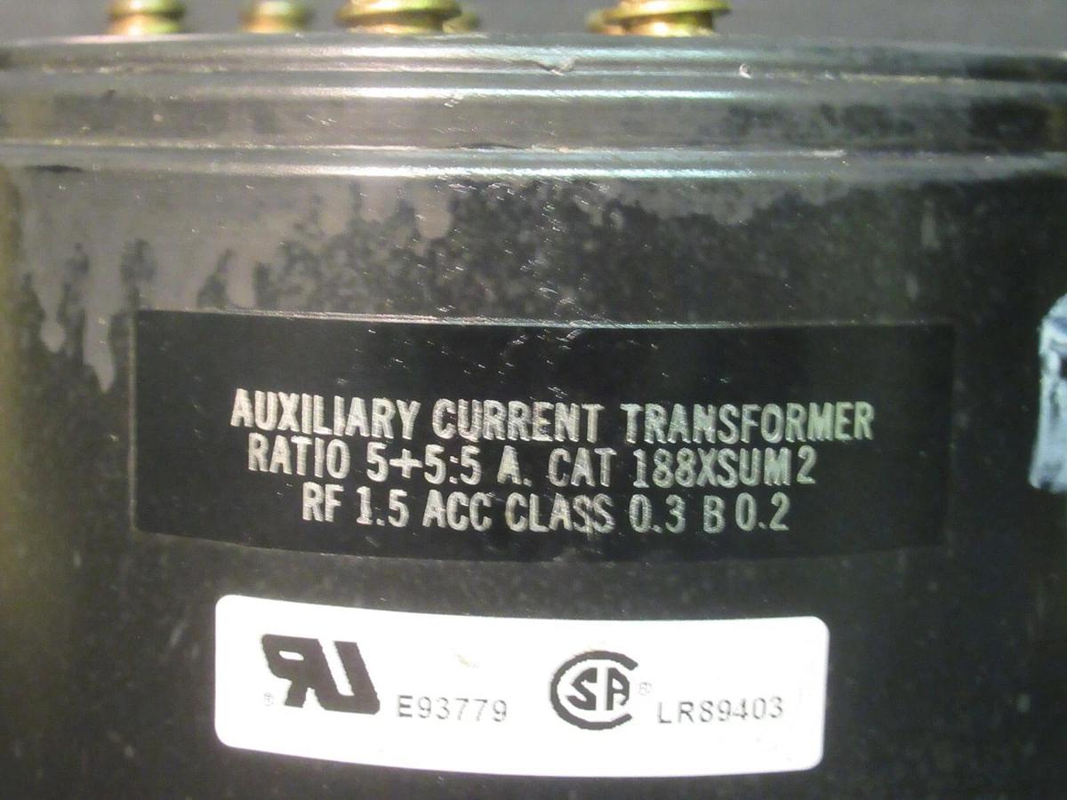 Used INSTRUMENT TRANSFORMERS 188XSUM2 AUXILIARY CURRENT TRANSFORMER RATIO 5+5:5 AMP