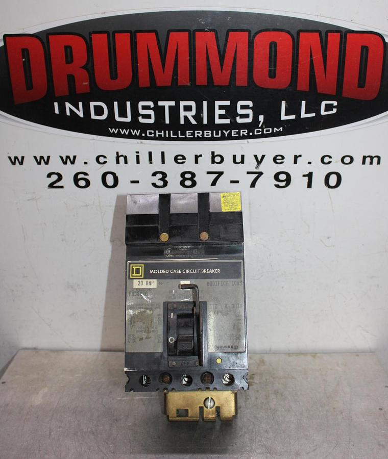 Used SQUARE D I-LINE CIRCUIT BREAKER FA34015 15 AMP 480 VOLT 3-POLE