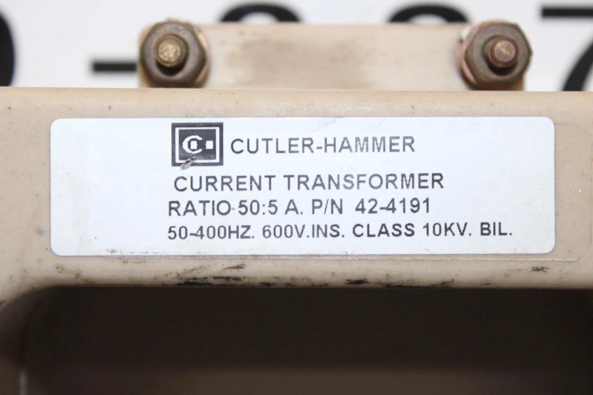 Used CUTLER HAMMER CURRENT TRANSFORMER 563-500 42-4191 50:5 50-400HZ 600V