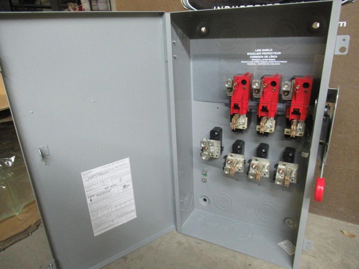 NIB EATON 200 AMP HEAVY DUTY SAFETY SWITCH DH324NGK TYPE 1 3-POLE 60 HP 240 V