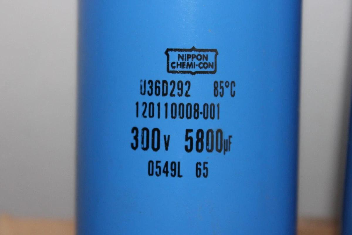 Used LOT OF 2 NIPPON CHEMI-CON CAPACITOR U36D292 120110008-001 300V 5800uF 85C